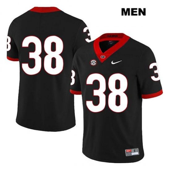 Men's Georgia Bulldogs NCAA #38 Aaron Olalude Nike Stitched Black Legend Authentic No Name College Football Jersey MSX1454YY